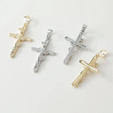 14K Electroplating Cross Rose Necklace Pendant DIY Beaded Hand-made Material