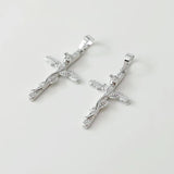 14K Electroplating Cross Rose Necklace Pendant DIY Beaded Hand-made Material