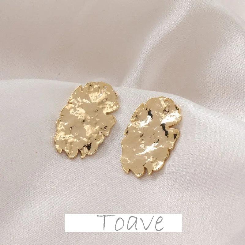 14k Copper Plated Oval Pendant for DIY Earrings