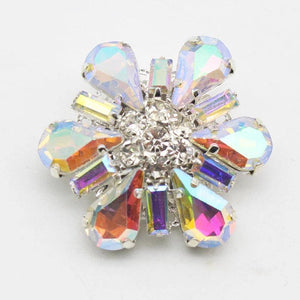 3pcs 30mm Colored Crystal Glass Rhinestones Buttons DIY Dress Decor