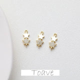 14K Star Double Pendant Set with Zircon Inlay