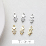 14K Star Double Pendant Set with Zircon Inlay