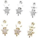 14K Star Double Pendant Set with Zircon Inlay
