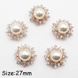 10Pcs/Batch 27MM Pearl Rhinestone Craft Alloy Metal Accessories