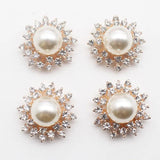 10Pcs/Batch 27MM Pearl Rhinestone Craft Alloy Metal Accessories