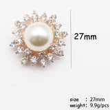 10Pcs/Batch 27MM Pearl Rhinestone Craft Alloy Metal Accessories
