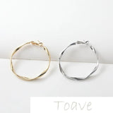 Gold Twisted Wire Wave Twist Earring Ring Jewelry Accessories