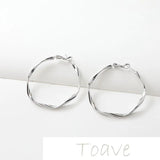 Gold Twisted Wire Wave Twist Earring Ring Jewelry Accessories