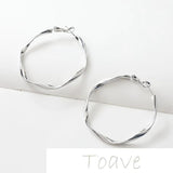 Gold Twisted Wire Wave Twist Earring Ring Jewelry Accessories