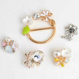 10PCS Flower Rhinestone Buttons Wedding Vintage Apparel Sewing DIY Craft