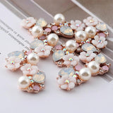 10PCS Flower Rhinestone Buttons Wedding Vintage Apparel Sewing DIY Craft
