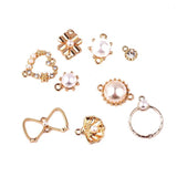 DIY Alloy Diamond Pearl Love Shell Earrings