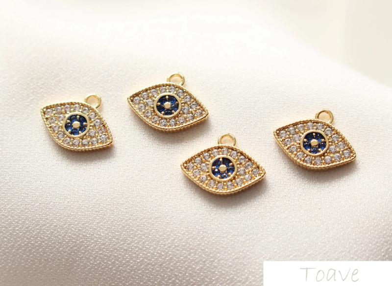 18K Copper Plated Eye Pendant for DIY Jewelry Making