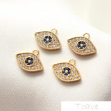 18K Copper Plated Eye Pendant for DIY Jewelry Making
