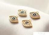 18K Copper Plated Eye Pendant for DIY Jewelry Making
