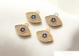 18K Copper Plated Eye Pendant for DIY Jewelry Making