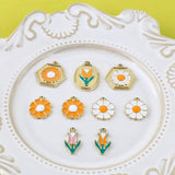 Alloy Drip Tulip Flower Pendant DIY Ornament 4pcs