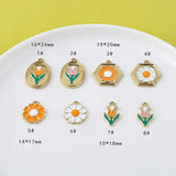 Alloy Drip Tulip Flower Pendant DIY Ornament 4pcs