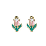 Alloy Drip Tulip Flower Pendant DIY Ornament 4pcs