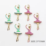 5pcs Ballerina Flat Bottom Hairpin Gift Metal Ornament