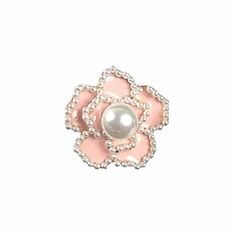 2pcs Dripping Oil Metal Alloy Button Rhinestone Decor