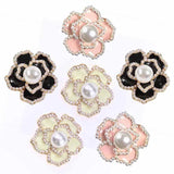 2pcs Dripping Oil Metal Alloy Button Rhinestone Decor