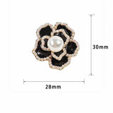 2pcs Dripping Oil Metal Alloy Button Rhinestone Decor