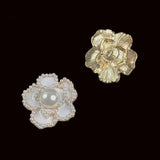 2pcs Dripping Oil Metal Alloy Button Rhinestone Decor