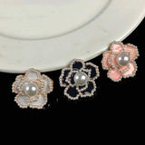 2pcs Dripping Oil Metal Alloy Button Rhinestone Decor