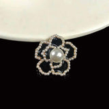 2pcs Dripping Oil Metal Alloy Button Rhinestone Decor