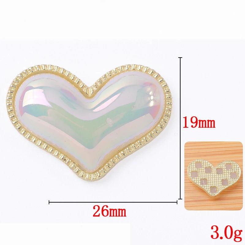 10PCS Metal Alloy Heart Round Earrings Headwear Jewelry Making Accessories