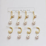 S925 Silver Half Arc Pearl Earrings - DIY Jewelry Accessories