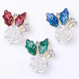 10Pcs 30x35mm Metal Flowers Ornament for DIY Jewelry Making