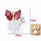 10Pcs 30x35mm Metal Flowers Ornament for DIY Jewelry Making