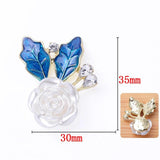 10Pcs 30x35mm Metal Flowers Ornament for DIY Jewelry Making