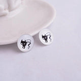 30pcs Mixed Round Cats Glass Cabochons DIY Earrings Base