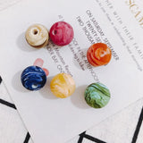 Resin Round Earth Beads DIY Jewelry Accessories 6pcs
