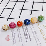 Resin Round Earth Beads DIY Jewelry Accessories 6pcs