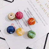 Resin Round Earth Beads DIY Jewelry Accessories 6pcs