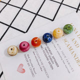 Resin Round Earth Beads DIY Jewelry Accessories 6pcs