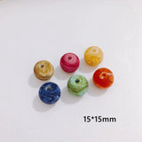 Resin Round Earth Beads DIY Jewelry Accessories 6pcs