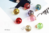 DIY Glass Resin Bead Earrings with Hanging Flowers