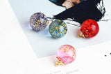 DIY Glass Resin Bead Earrings with Hanging Flowers