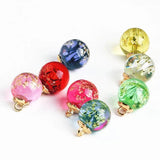 DIY Glass Resin Bead Earrings with Hanging Flowers