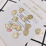 12 Constellations Copper 18K Coin Pendant Jewelry Making DIY 2pcs