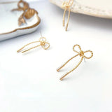 18K Gold Plated Bow Earrings, Hypoallergenic for Women