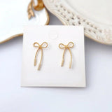 18K Gold Plated Bow Earrings, Hypoallergenic for Women