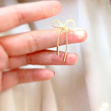 18K Gold Plated Bow Earrings, Hypoallergenic for Women