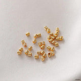 14K Gold-Plated Copper Barrel Round Beads DIY Bracelet Material Accessories