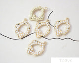Alloy Vintage Pearl Leaf Shaped DIY Ear Stud Material